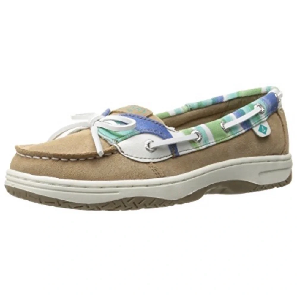 Tan and White Kids 3 Shoes Sperry‎ Angelfish Boat Shoes in Tan multi color 3314